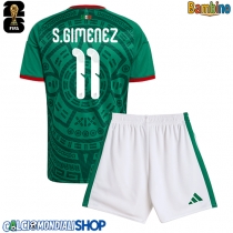 Maglie da calcio Messico Santiago Gimenez #11 Prima Maglia Bambino Mondiali 2026  Manica Corta (+ Pantaloni corti)